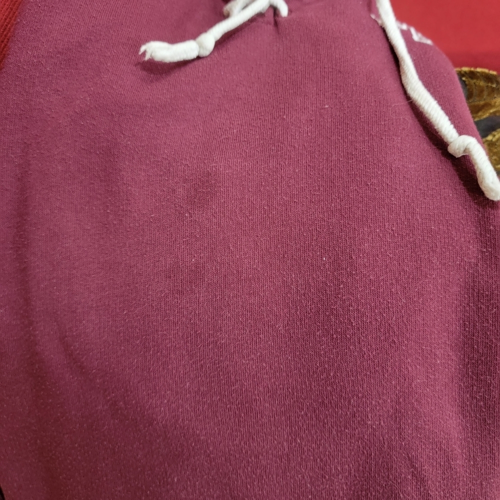 Victoria Secret Pink Maroon Lace Up Hoodie With Pockets, Size XSmall. - Picture 9 of 9
